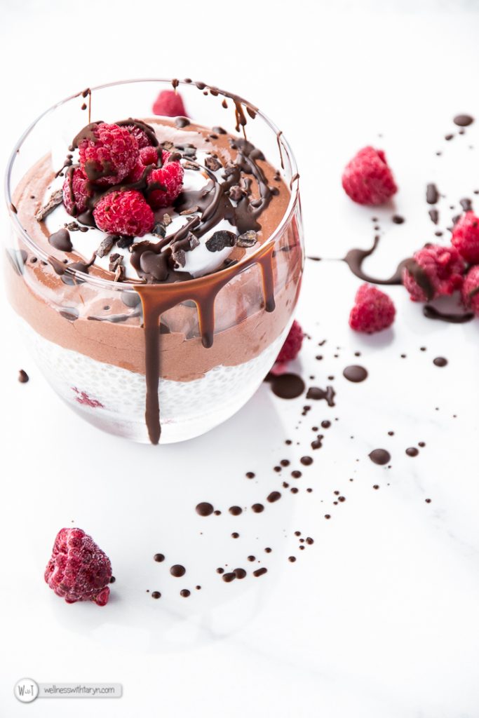 Chocolate Raspberry Mousse Chia Pudding - Wellness with Taryn