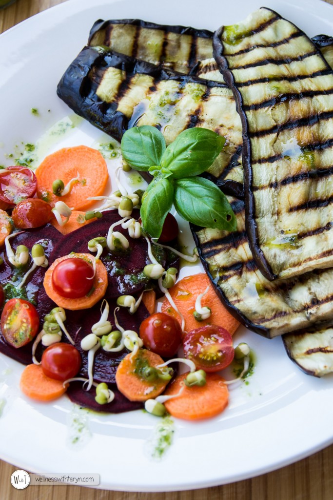 Grilled aubergine with lemon basil dressing (18 of 29)