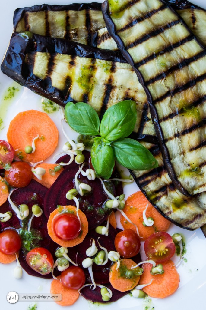 Grilled aubergine with lemon basil dressing (21 of 29)