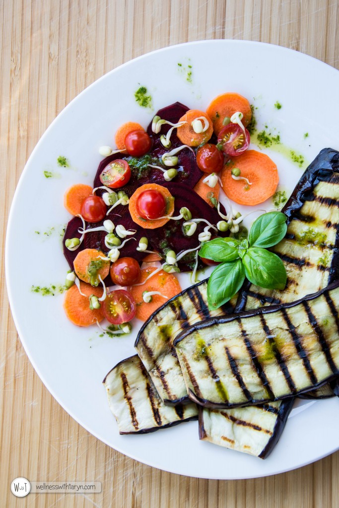 Grilled aubergine with lemon basil dressing (28 of 29)